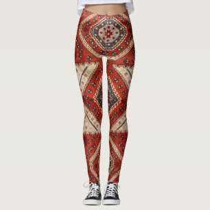 Leggings Rojo de alfombra persa turca oriental