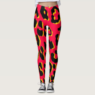 Leggings Rojo de impresión de leopardo