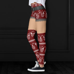Leggings Rojo de luces RPG Piel mediana de suéter retro f