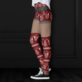 Leggings Rojo de luces RPG | Piel Oscura Retro Ugly Sweater