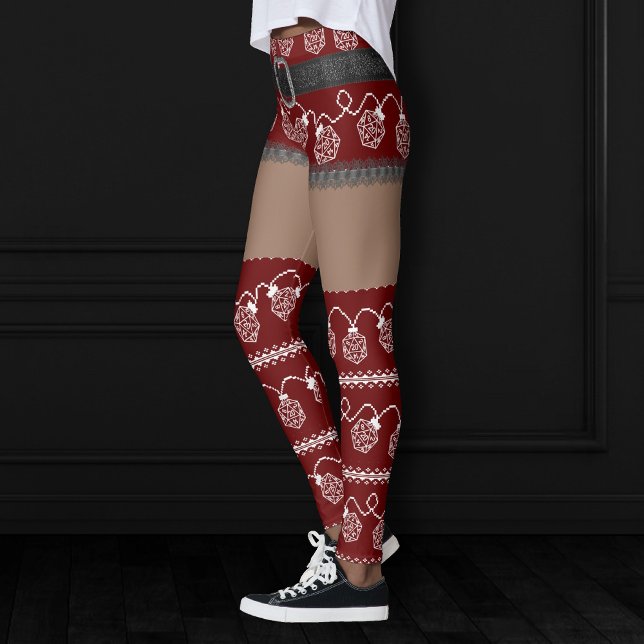 Leggings Rojo de luces RPG | Piel Oscura Retro Ugly Sweater (Subido por el creador)
