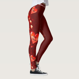 Leggings Rojo el día de San Valentín SU TEXTO En
