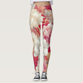 Leggings Rojo floral elegante