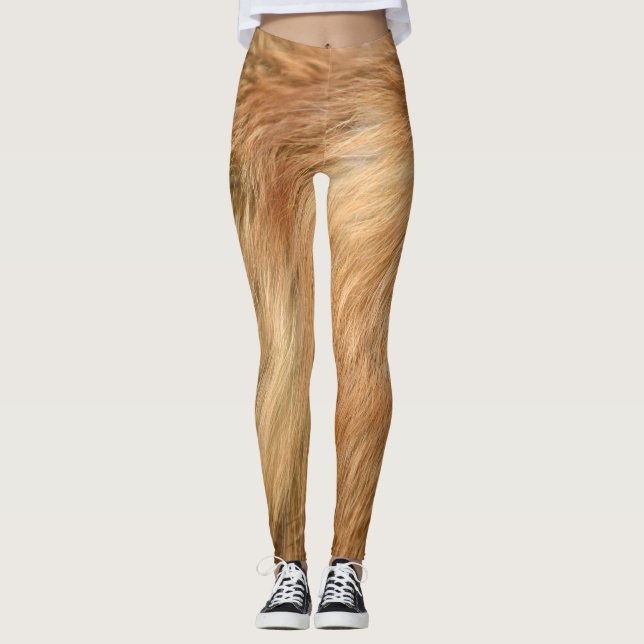 Leggings Rojo Fox Fur Pattern Tile (Anverso)