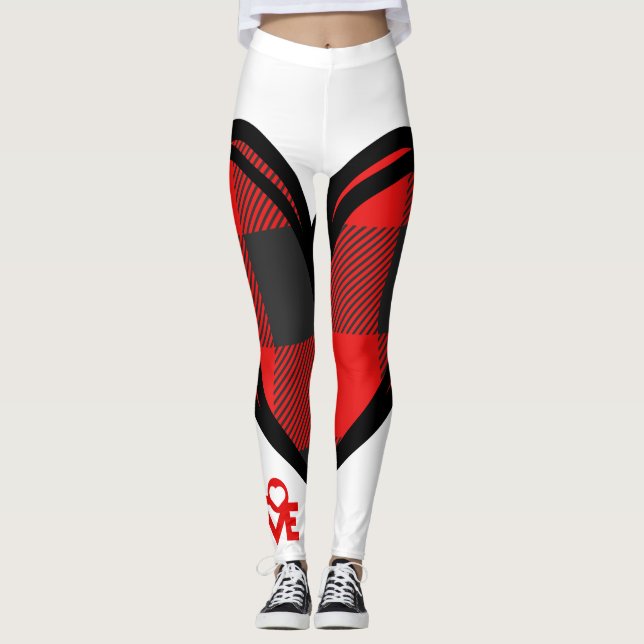 Leggings Rojo, negro (Anverso)