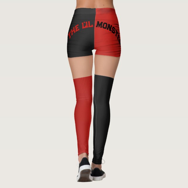 Leggings Rojo Negro Corta Knee Socks Nombre Roller Derby (Reverso)