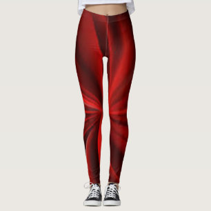 Leggings Rojo Negro Marrón Verde abstracto simple Color fre