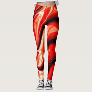 Leggings Rojo Negro Marrón Verde yoga Oro simple Color geni