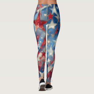 Leggings Rojo patriótico, blanco y azul 4 de julio