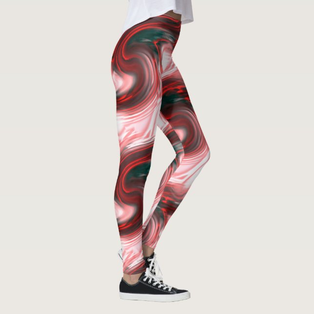 Leggings Rojo S-curves pinceladas y vidrio cremoso rosado T (Derecha)