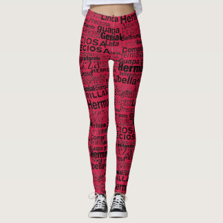 LEGGINGS ROJO Y NEGRO CELEBRAR SU BELLEZA