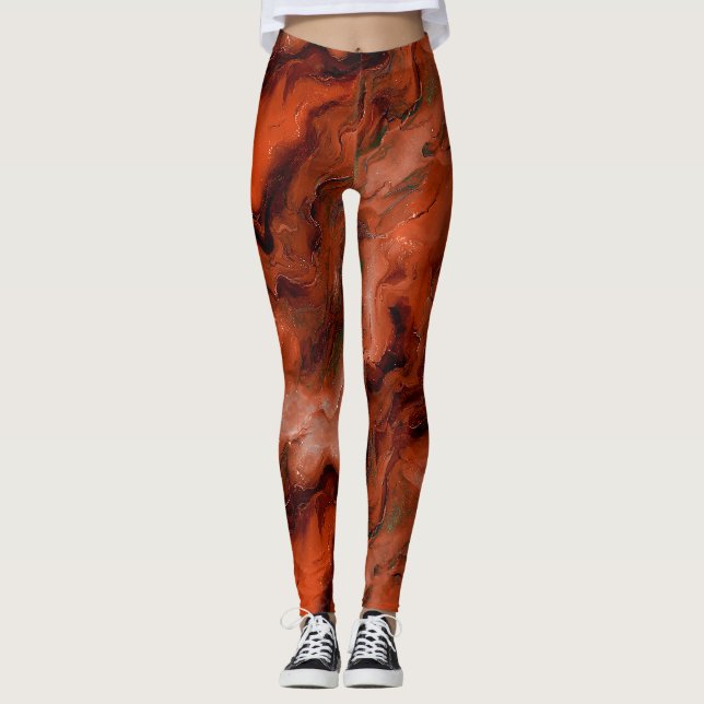 Leggings Rojos y Naranjas ricos crean efecto de mareo (Anverso)