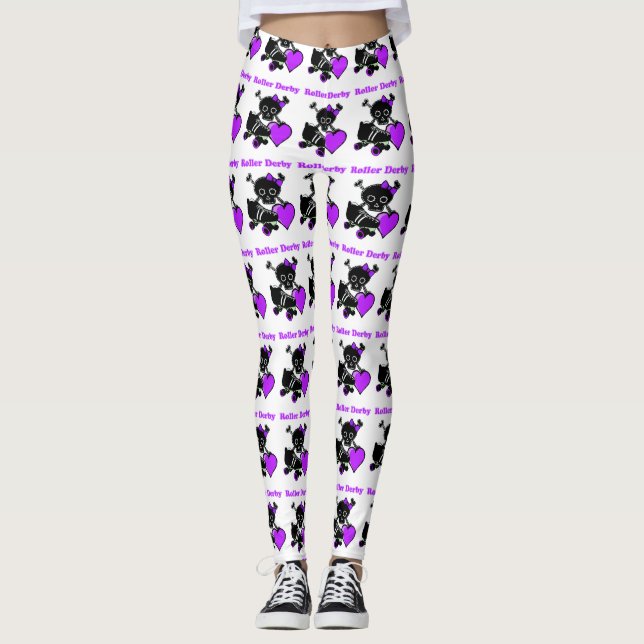 Leggings Roller Derby Heart (Púrpura) (Anverso)