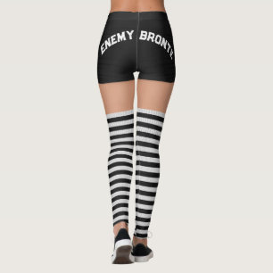 Leggings Roller Derby Name Black Shorped Striped Socks