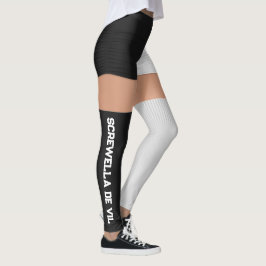 Leggings Roller Derby Red White Booty Corta el nombre de ca
