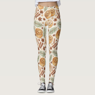 Leggings Rollos de Canela y Especias - Repostería Navideña