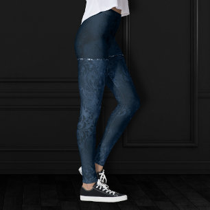 Leggings Romance de la Marina de Medianoche Damasco de zu