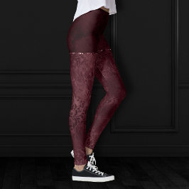 Leggings Romance del vino de medianoche | Damasco de zumbid