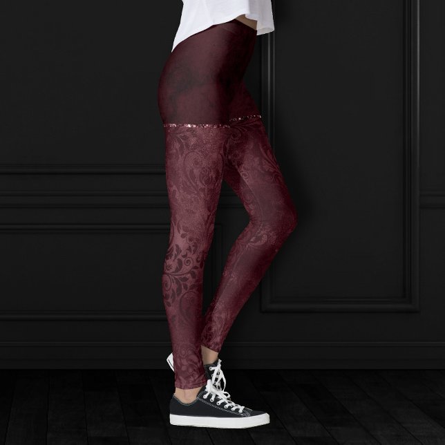 Leggings Romance del vino de medianoche | Damasco de zumbid (Subido por el creador)
