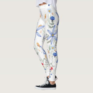 Leggings Romantic purple botanical wallpaper