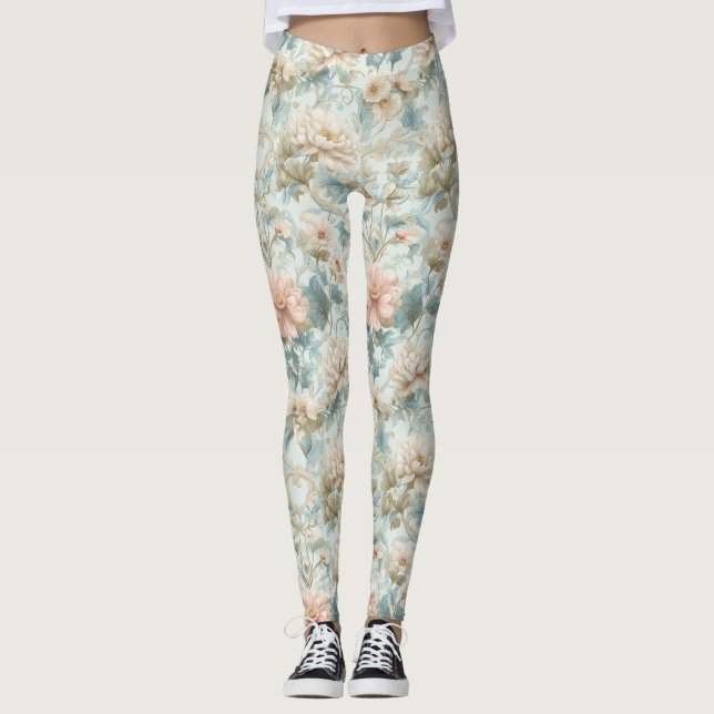 Leggings Romantic Regency Pastel Floral Print (Anverso)
