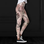 Leggings Romantic Steampunk | Ephemera de época antigua<br><div class="desc">Grunge de los 90, ¡Todos Crecen! Femenina y sofisticada era victoriana, chic y chic steampunk sin costuras, con engranajes distópicos del engranaje cognoscitivo, bicicleta, cráneo, búho, telescopio y más sobre un suave y romántico fondo rosa rosa milenario. Este diseño abstracto inspirado de los años 90 presenta una paleta magnífica que...</div>