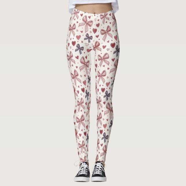 Leggings Románticas Vintage Bow & Heart (Anverso)