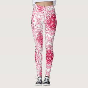 Leggings Romántico de encaje blanco rosado inmaculado