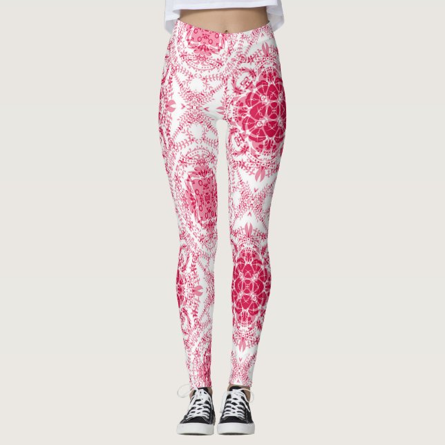 Leggings Romántico de encaje blanco rosado inmaculado (Anverso)