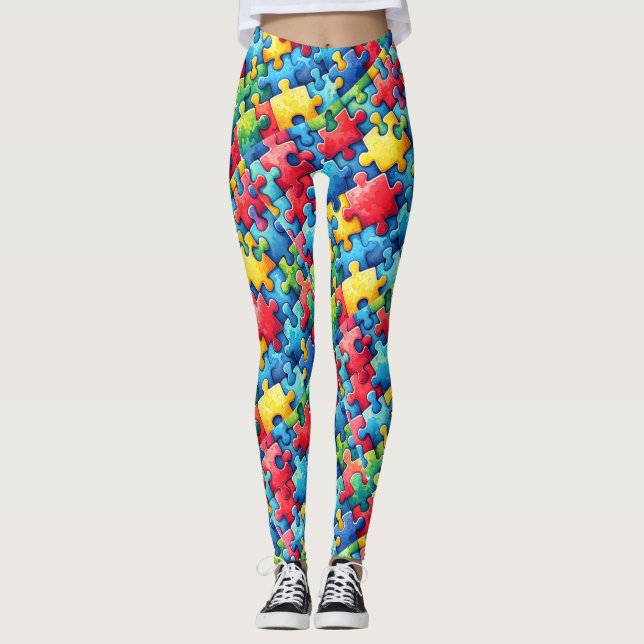 Leggings Rompecabezas del autismo (Anverso)