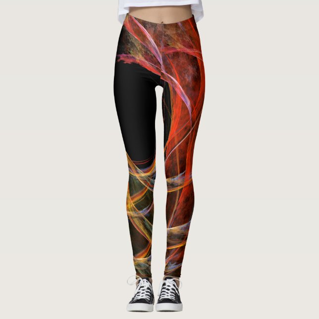Leggings Rompiendo el arte abstracto del círculo (Anverso)