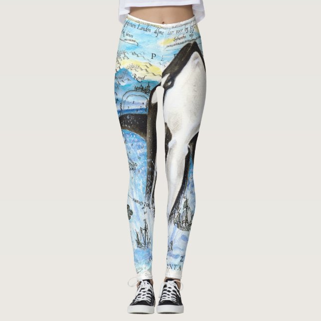 Leggings Rompiendo el mapa antiguo de Orca (Anverso)