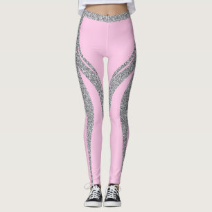 Leggings Ropa de activación del corazón del Purpurina rosad