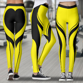 Leggings Ropa de activación del sombrero negro amarillo y s