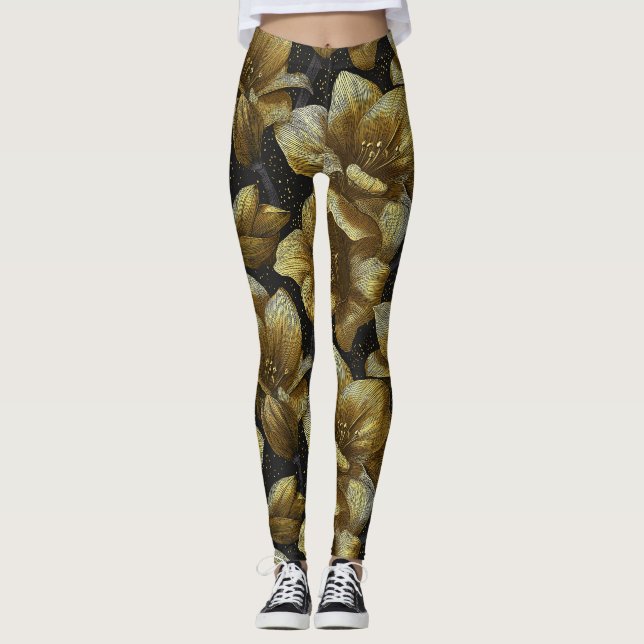 Leggings Ropa de ejercicio con acento de Amarilis con estil (Anverso)