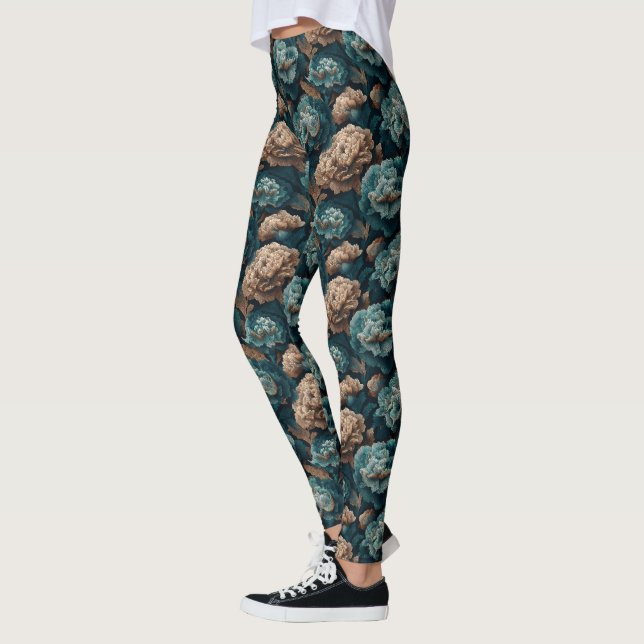 Leggings Ropa de entrenamiento con flor de clavel Acabado d (Izquierda)