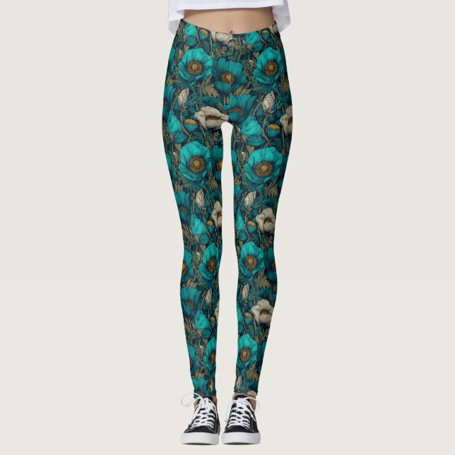 Leggings Ropa de entrenamiento con flores de Anémonas Anémo (Anverso)