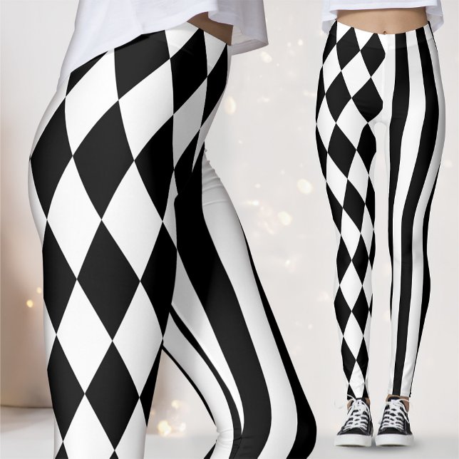 Leggings Ropa de Escenario de Rock Band | Bufón Blanco Negr (Subido por el creador)