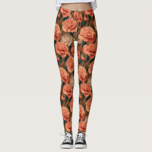 Leggings Ropa de gimnasio con flor de clavel Regalos con fl