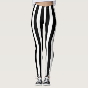 Leggings Ropa de Halloween vertical en franjas en blanco y
