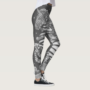 LEGGINGS ROPA DE HORSEMAN SIN CABEZA, HALLOWEEN ZEBRA LEGGI