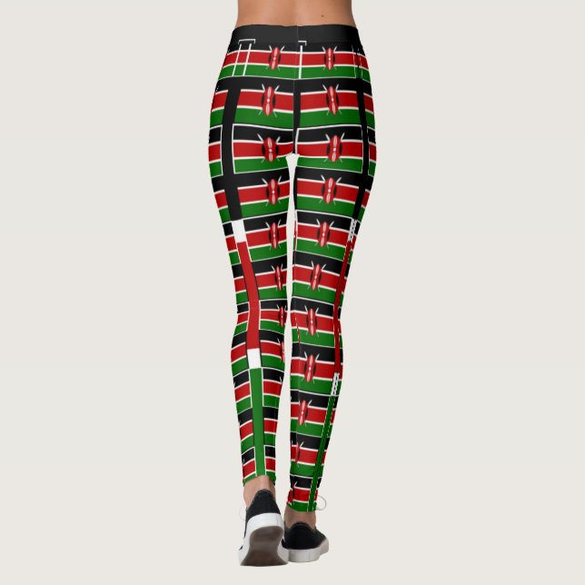 Leggings Ropa de la bandera verde negra roja (Reverso)
