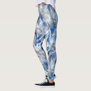 Leggings Ropa deportiva activa moderna de pluma azul Yoga