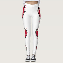 Leggings Ropa deportiva con corazón rojo sexy para gimnasio
