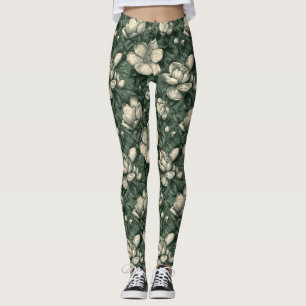 Leggings Ropa inspirada en gardenias elegantes para yoga