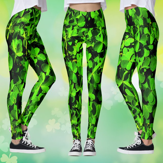 Leggings Ropas de suerte en la leyenda del Día de San Patri (Clovers of Luck on St. Patrick's Day Leggings)
