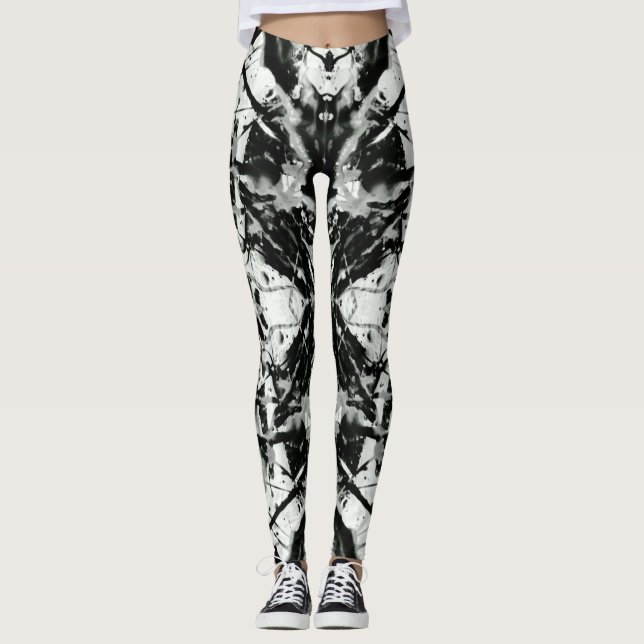 Leggings Rorschach negro y blanco (Anverso)