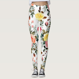 Leggings Rosa acuarela roja rosa y amarilla