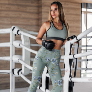 Leggings Rosa azul con estampado floral Piernas