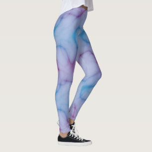 Leggings rosa azul y mármol púrpura Resumen